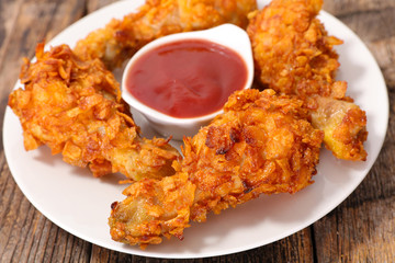 fried chicken and ketchup