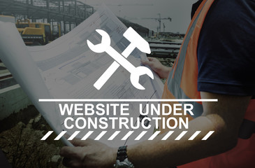Constuction Hammer Wedge Website Webpage Concept