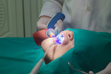 Dental fillings, dentists who are treating patients in the laboratory. Medical Science. Dental.