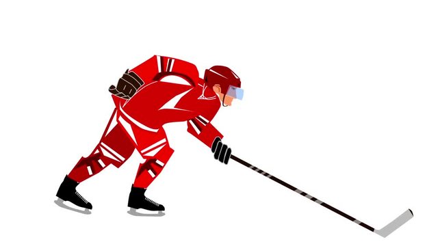 Loop animation of the running hockey player