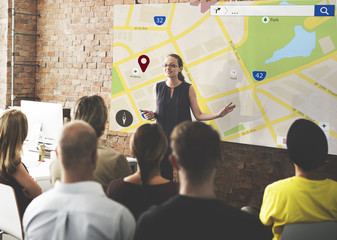 Map Location Information Web Layout Concept