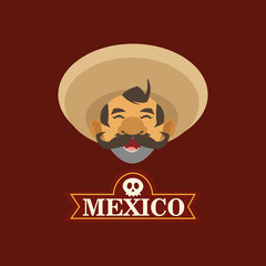 mariachi with mexican culture emblem image vector illustration