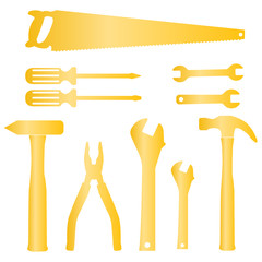 Construction tool collection.vector silhouette