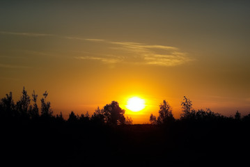 Fototapeta premium Sunset in the countryside