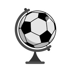 Soccer ball Globe. World game. Sports accessory as earth sphere.
