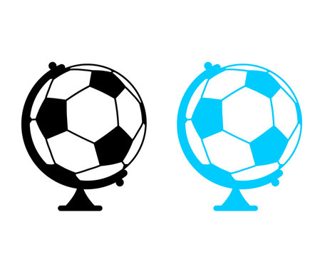 football ball Globe. World game. Sports accessory as earth spher
