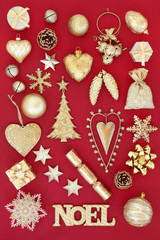 Gold Noel Christmas Decorations