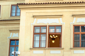 Prague, old town, residential building,window detail