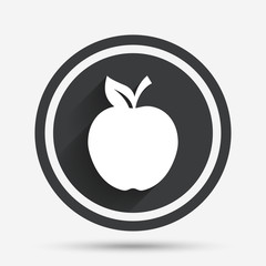 Apple sign icon. Fruit with leaf symbol.