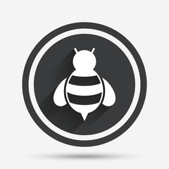 Bee sign icon. Honeybee or apis symbol.