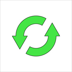 Recycle symbol sign flat icon on background