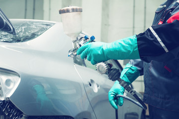 painting a car