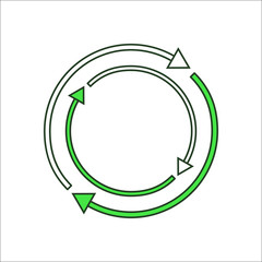 Recycle symbol sign flat icon on background