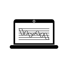 Laptop with infographic icon. Gadget technology and device theme. Isolated design. Vector illustration