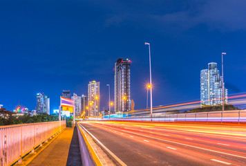Night traffic with Blurred Tail Lights