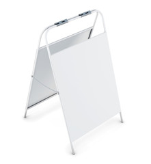 Advertising signboard isolated on white background. 3d rendering