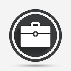 Case sign icon. Briefcase button.