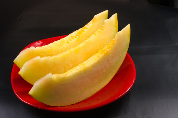 slices of ripe juicy melon