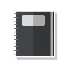 Notebook with label icon.Document and information theme. Isolated design. Vector illustration