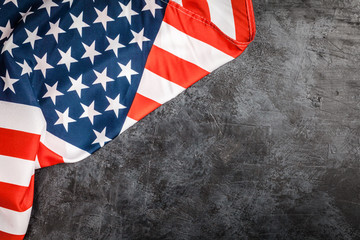Obraz premium USA flag on grey background