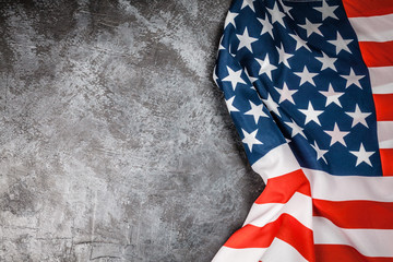 Obraz premium USA flag on grey background