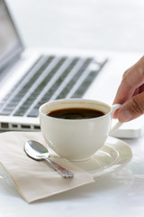 a cup of coffee