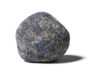 natural rounded stone isolated on white background