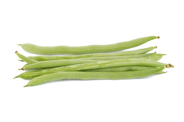sweet fresh green peas isolated on white background