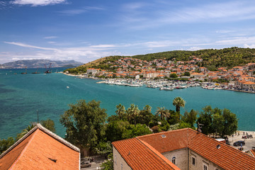 Naklejka na ściany i meble Trogir, Croatia, town panoramic view, Croatian 