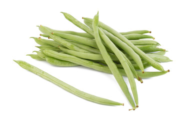 sweet fresh green peas isolated on white background