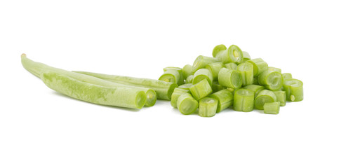 sweet fresh green peas isolated on white background