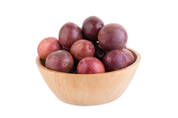 Passion fruit isolated on white background