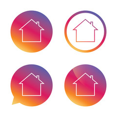 Home sign icon. Main page button. Navigation.