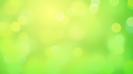 springlike bokeh effect background in shades of green and yellow - obrazy, fototapety, plakaty