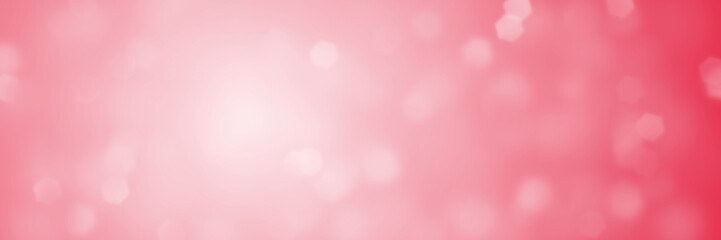 hexagon bokeh banner background in shades of soft red