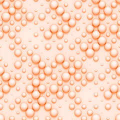 seamless pattern made of soft orange spheres in different sizes