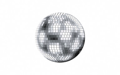 3d render of disco mirror ball isolated on white background