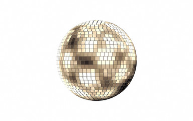 3d render of disco mirror ball isolated on white background