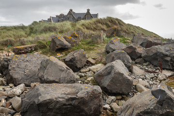 Cloudy autumn day on the Atlantic coast. Doughmore beach, Ireland.