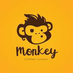 Naklejka premium Monkey Logo Template.