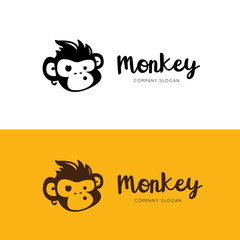 Naklejka premium Szablon Logo Małpy.