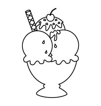 Delicious Ice Cream Cup Vector Illustration Design