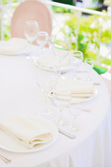 holiday table with glass