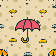 Vector seamless pattern with umbrellas