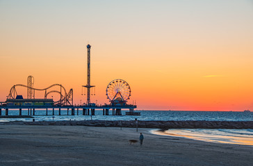 Galveston sunrise on beach