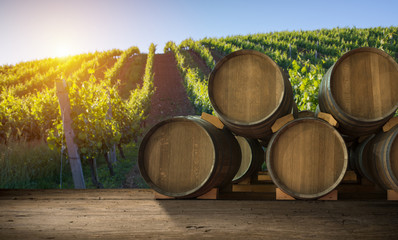 background of barrel and worn old table wood