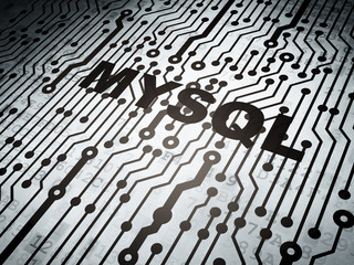 Fototapeta premium Database concept: circuit board with MySQL