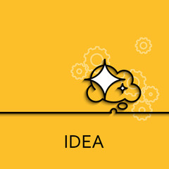 Vector business illustration linear idea as star and cloud banner