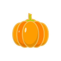 Pumpkin flat icon, vegetable harvest vector illustration