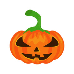 Vector isolated pumpkin. Halloween design, emotion,  angry, smiling, sad, scary, evil, smile. Jack lantern for website, flier, invitation card, sticker
